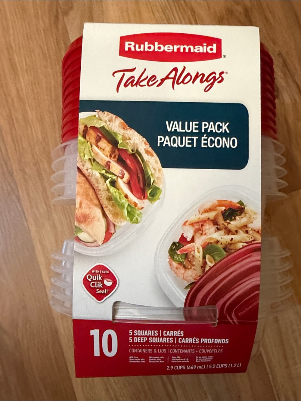 Rubbermaid TakeAlongs Red and Clear 10-Piece Food Storage Set